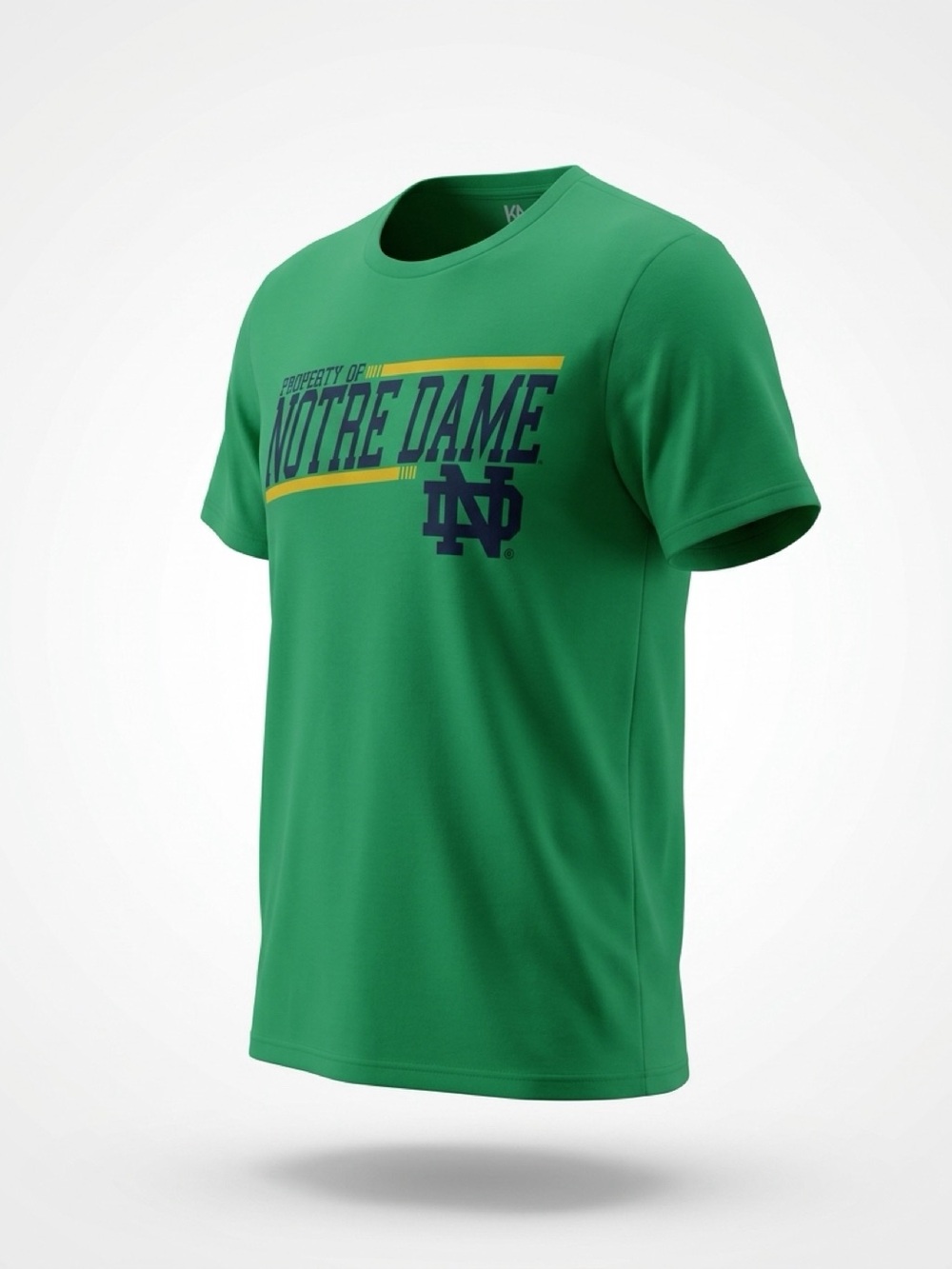 Knights Apparel Notre Dame Graphic Tee - Green with #irish Navy and Gold Accent